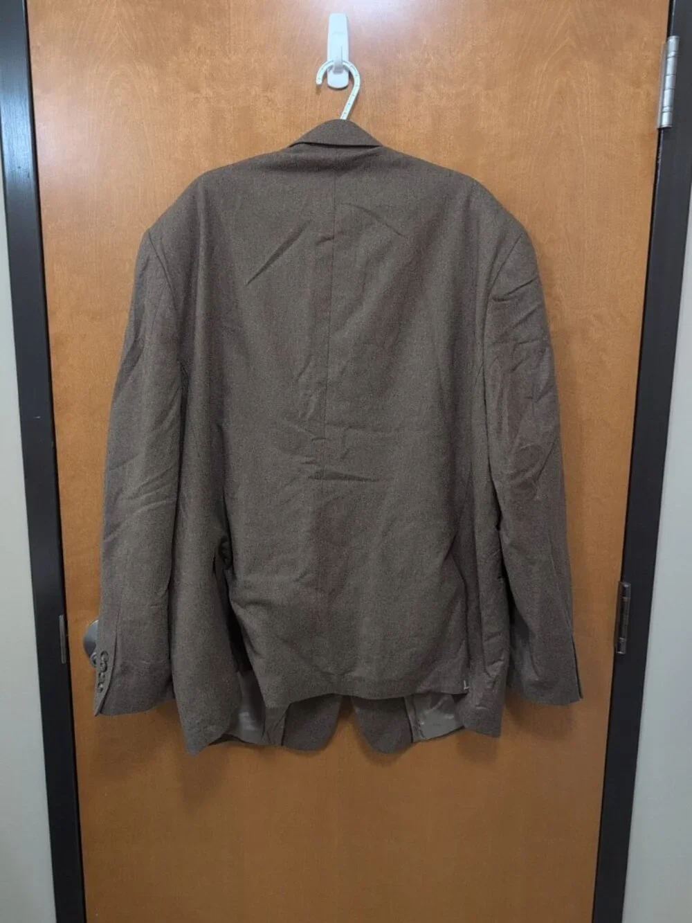 Jos‎ A Bank Suit Jacket 56L Brown Solid 100% Wool Two Button Blazer Sport Coat